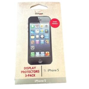 Vintage Verizon iPhone 5 Display Screen Protectors 3 Pack Clear New WTLCSTA53PK‎